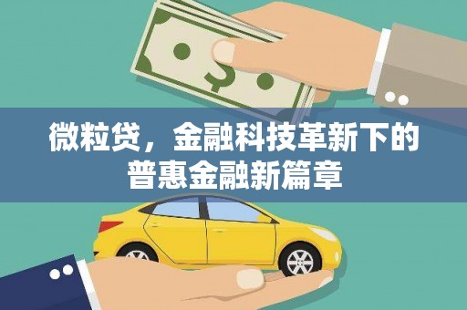 句容微粒贷，金融科技革新下的普惠金融新篇章