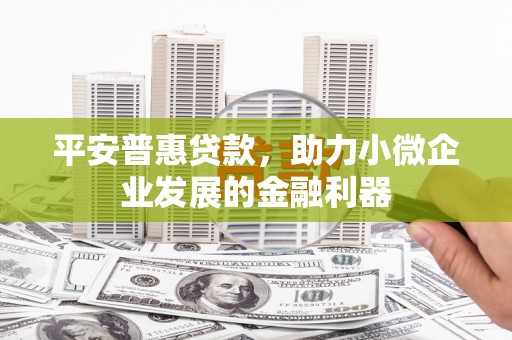 句容平安普惠贷款，助力小微企业发展的金融利器